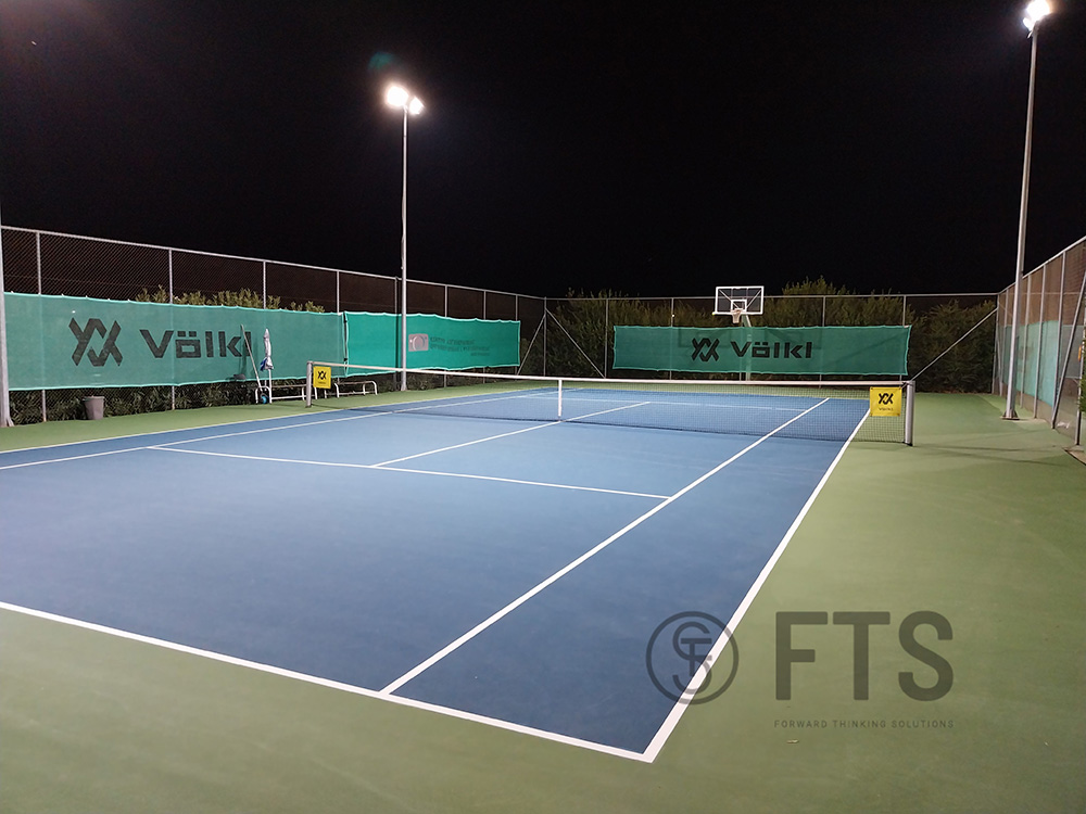 Tennis court lighting in Eretria by FTS HELLAS